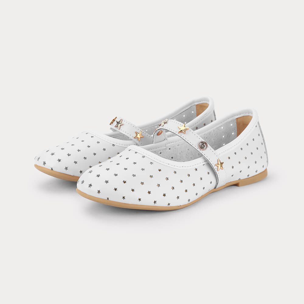 Sapatilha Infantil Bibi Ballerina Basic Branca Estrelada Branco 2