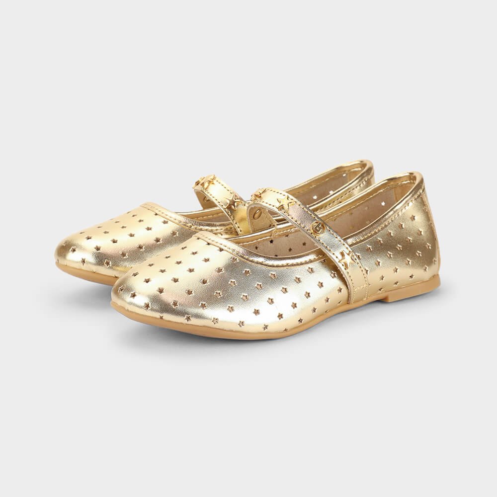 Sapatilha Infantil Bibi Ballerina Basic Dourada Estrelada Dourado 2