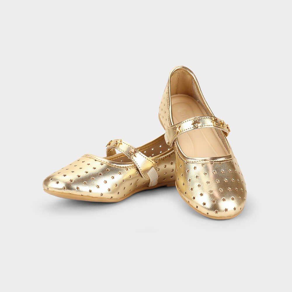 Sapatilha Infantil Bibi Ballerina Basic Dourada Estrelada Dourado 3