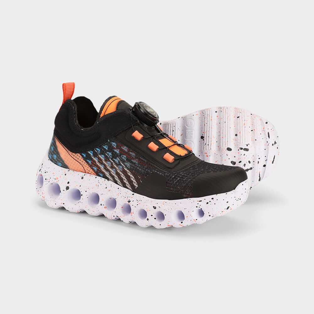 Tênis Infantil Bibi Roller Sport Preto com Laranja Preto 5