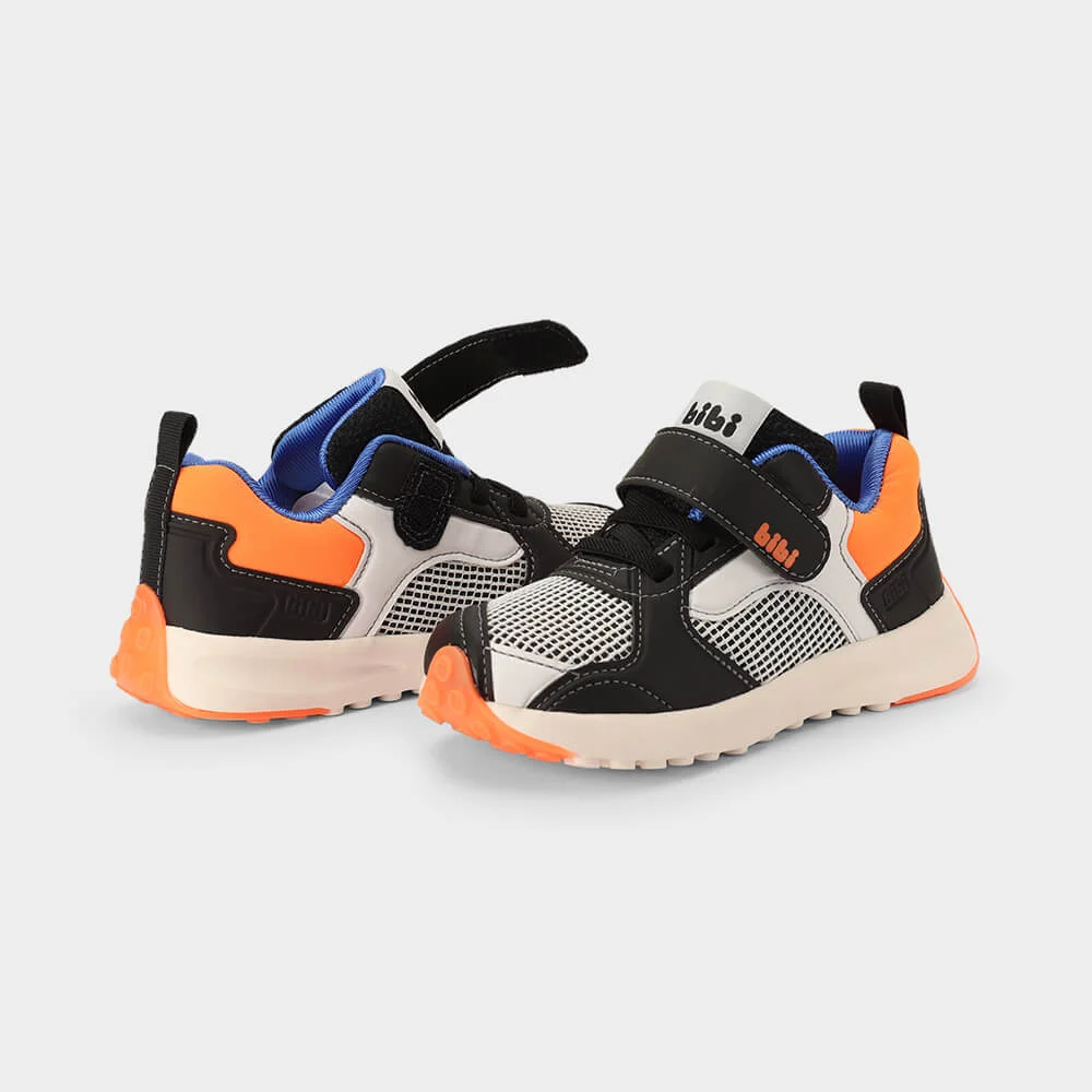 Tênis Infantil Bibi Jogging Preto com Laranja Multicores 3