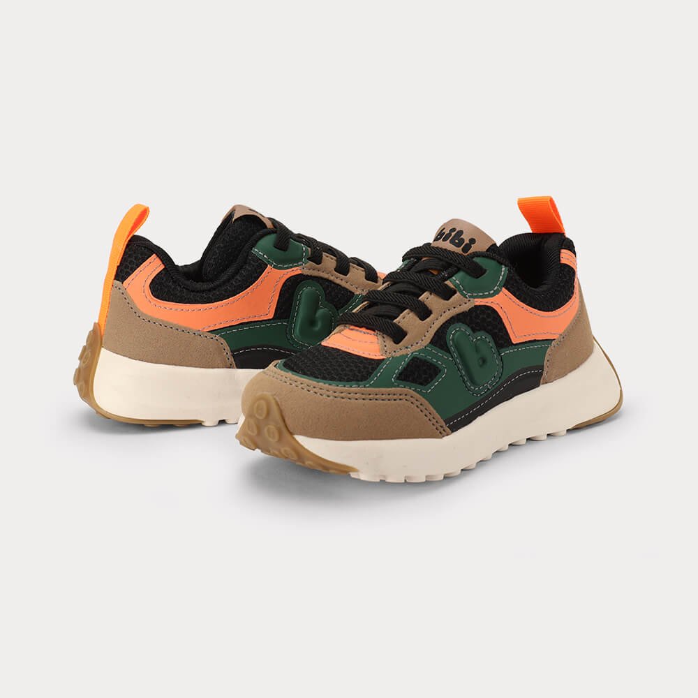 Tênis Infantil Bibi Jogging Bege com Verde Multicores 3