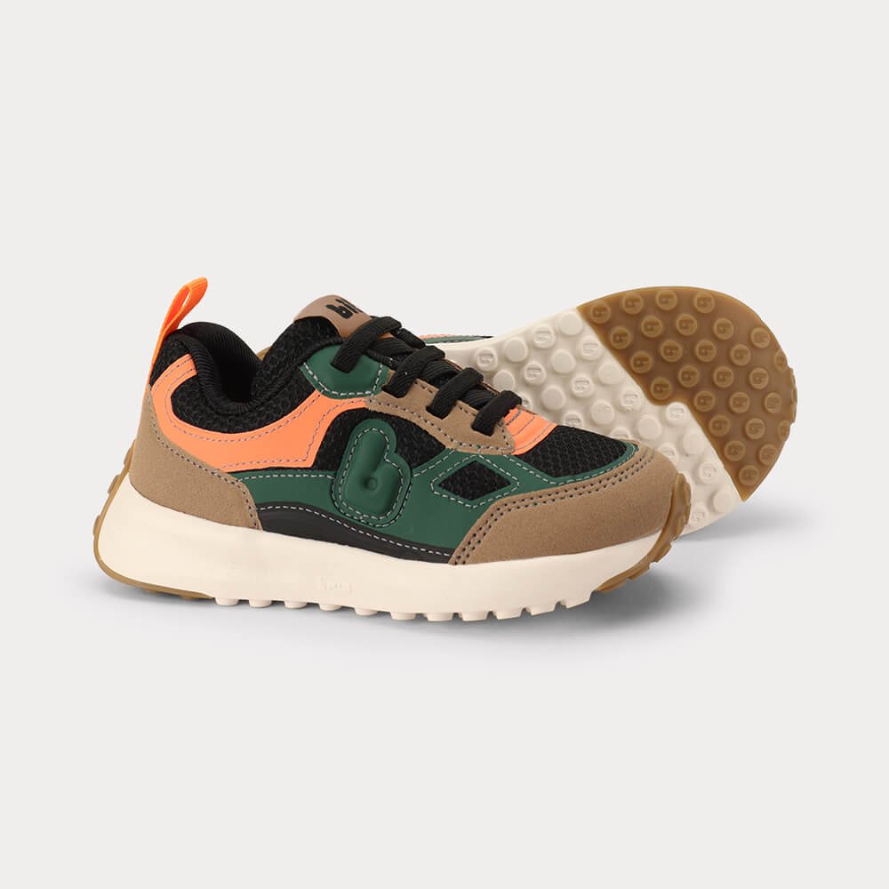 Tênis Infantil Bibi Jogging Bege com Verde Multicores 4