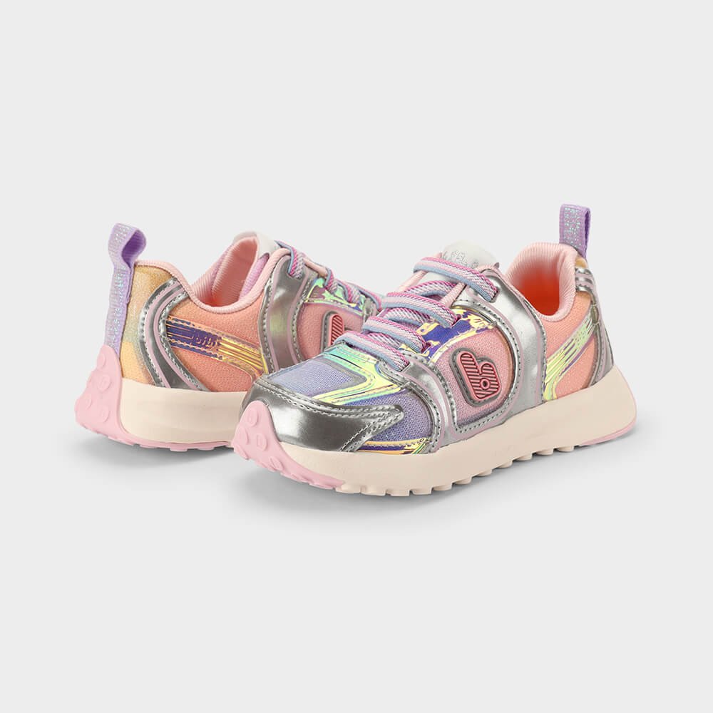Tênis Infantil Bibi Jogging Prata com Rosa Rosa 5