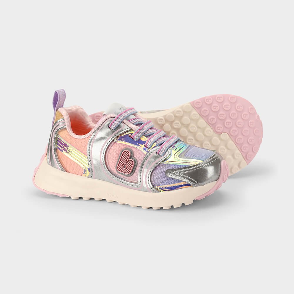 Tênis Infantil Bibi Jogging Prata com Rosa Rosa 6