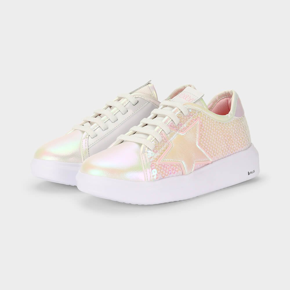Tênis Infantil Bibi Glam Branco Perolizado de Brilho Branco 2