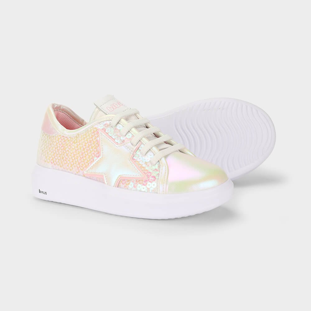 Tênis Infantil Bibi Glam Branco Perolizado de Brilho Branco 4
