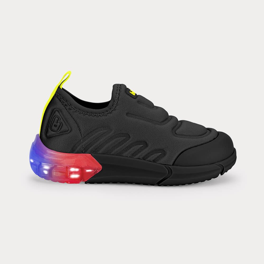 Tênis Infantil Bibi Space Preto com Amarelo