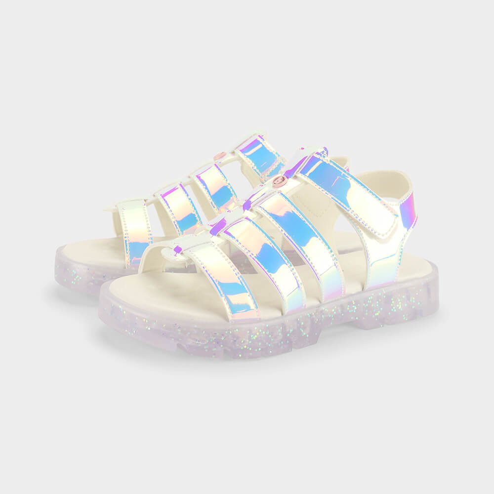 Sandália Infantil Bibi Plataforma 2.0 Branca Holográfica Branco 2