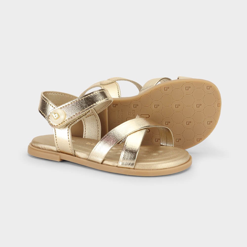 Sandália Infantil Bibi Shine Mini Dourada 1233121 Dourado 4