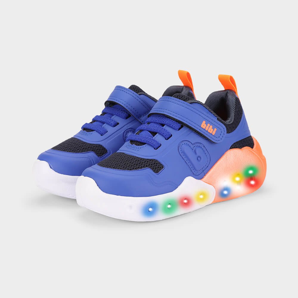 Tênis Infantil Bibi Fun Light Azul com Laranja Azul 2