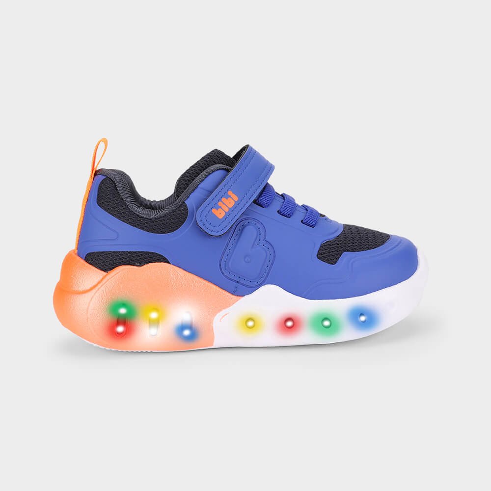 Tênis Infantil Bibi Fun Light Azul com Laranja