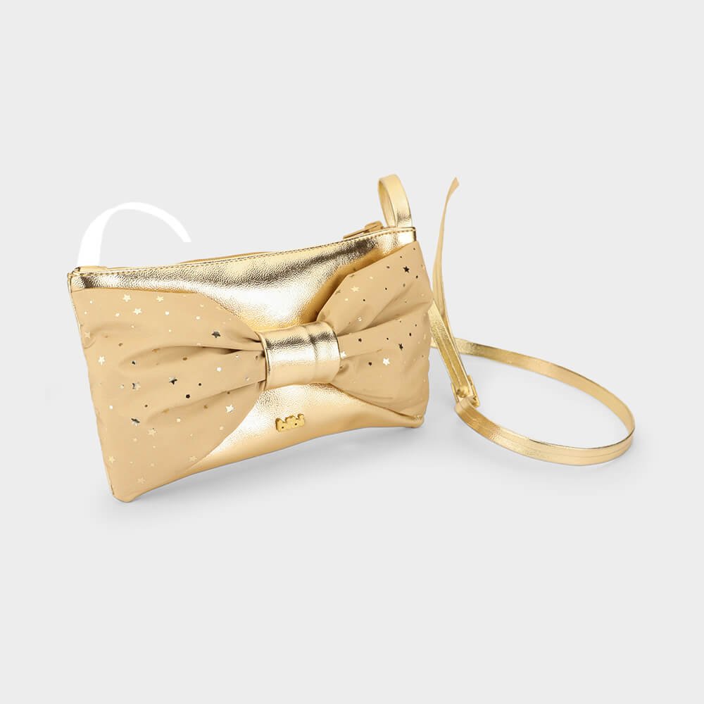 Bolsa Infantil Bibi Dourada com Laço Dourado 2