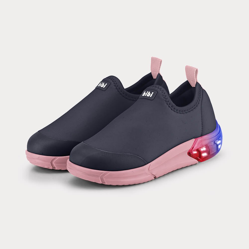 Tênis Infantil Bibi Space LED Azul Marinho com Rosa Azul Marinho 3