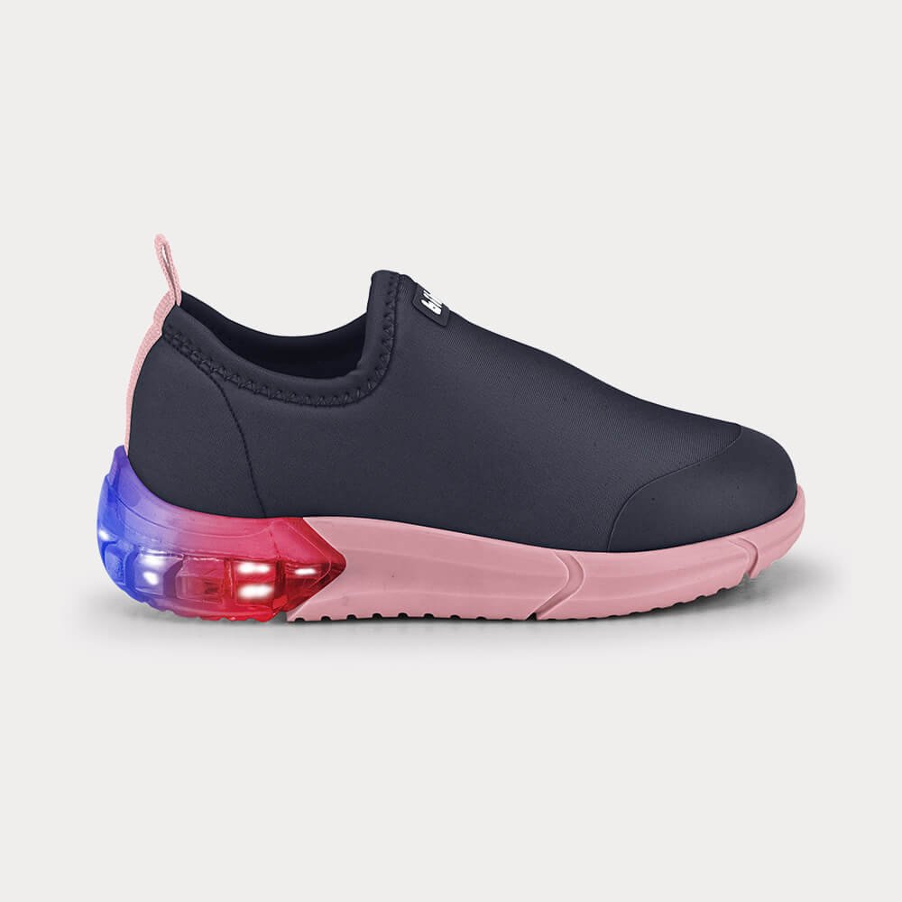 Tênis Infantil Bibi Space LED Azul Marinho com Rosa Azul Marinho 4