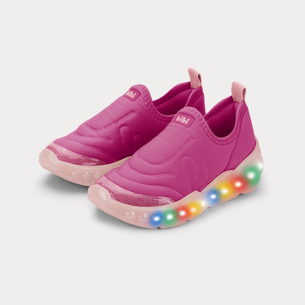Tênis Infantil Bibi Roller Celebration 3.0 LED Rosa Rosa 2