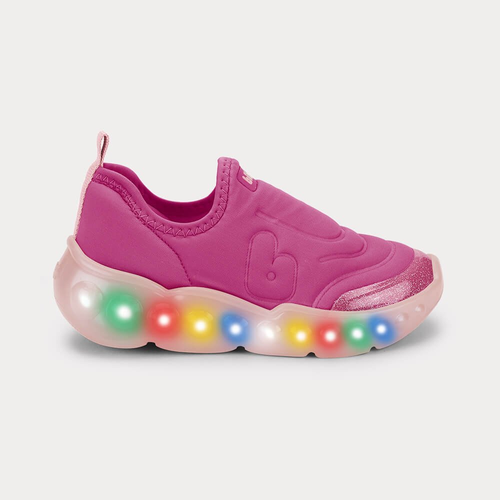 Tênis Infantil Bibi Roller Celebration 3.0 LED Rosa Rosa 3
