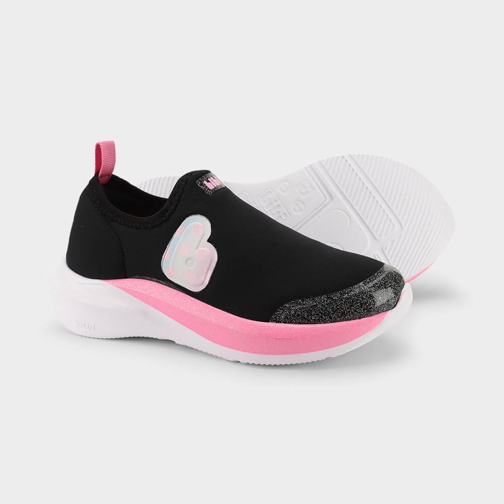 Tênis Infantil Bibi Volt 2.0 Preto com Rosa 1294035