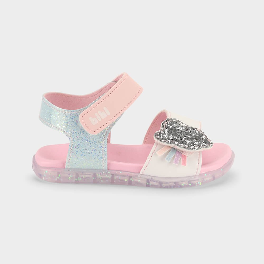 Sandália Infantil Bibi Baby Soft II Rosa com Glitter