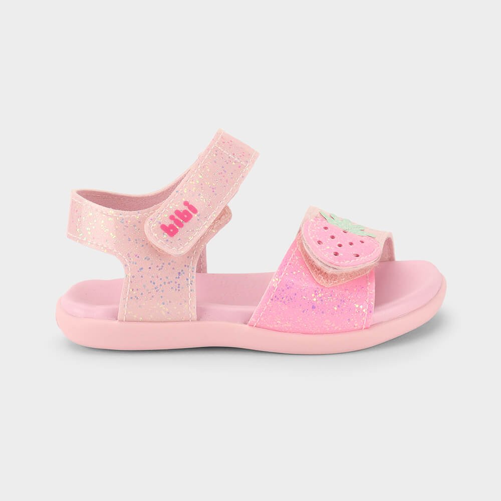 Sandália Infantil Bibi Baby Soft II Rosa de Morango Rosa 1