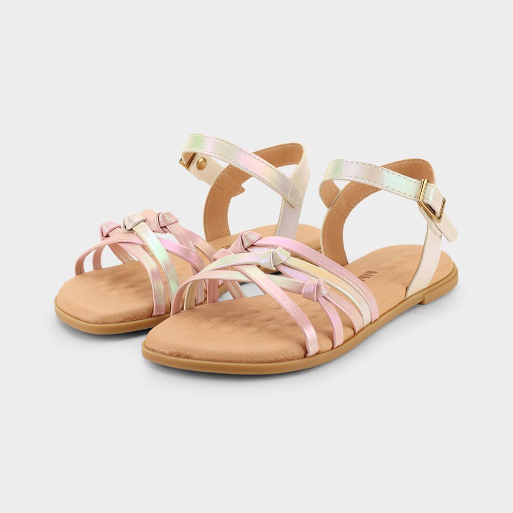 Sandália Infantil Bibi Shine Kids Rosa com Branco Rosa 2
