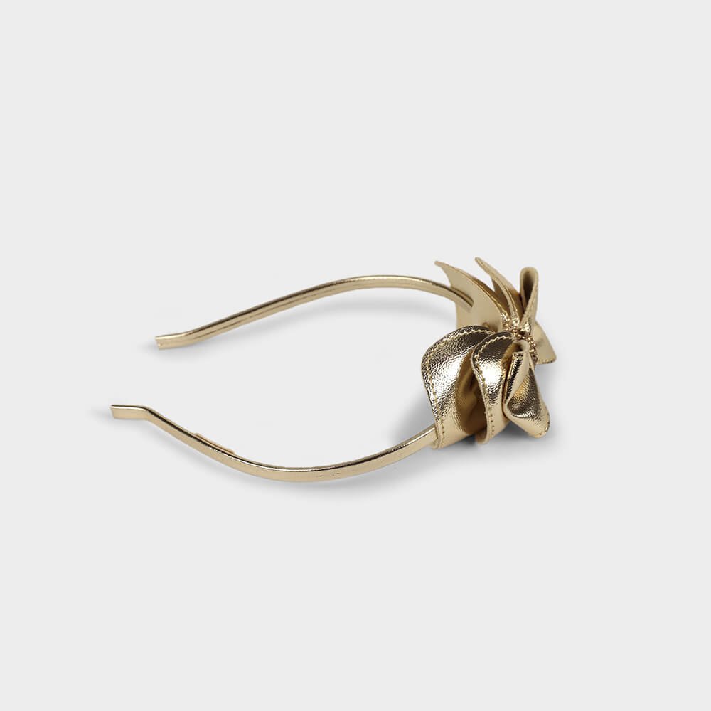 Tiara Infantil Bibi Dourada com Laço Dourado 3