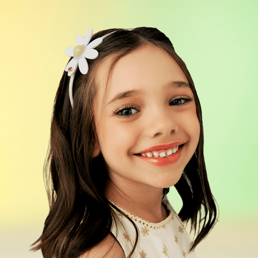 Tiara Infantil Bibi Branca de Flor Branco 2