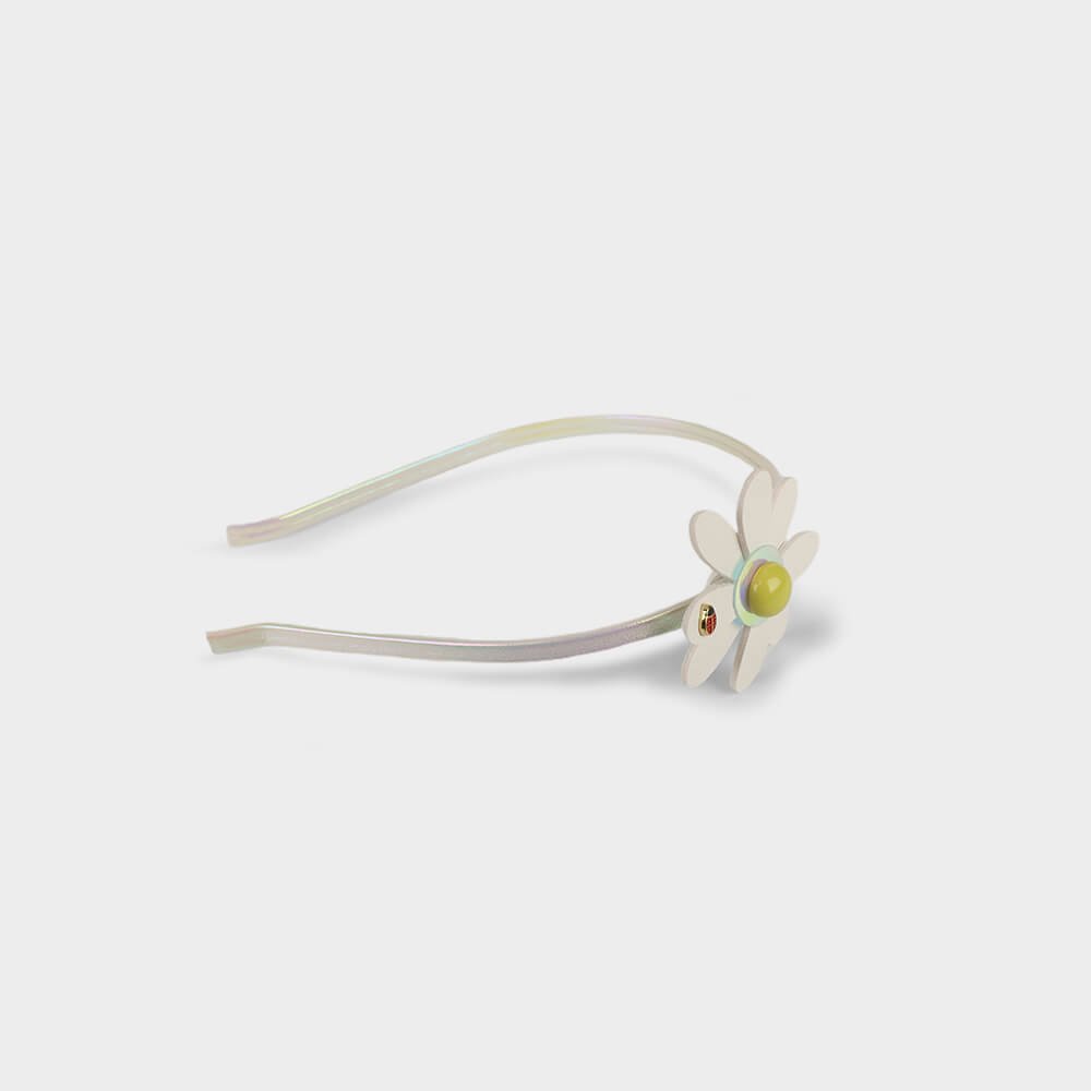 Tiara Infantil Bibi Branca de Flor Branco 3