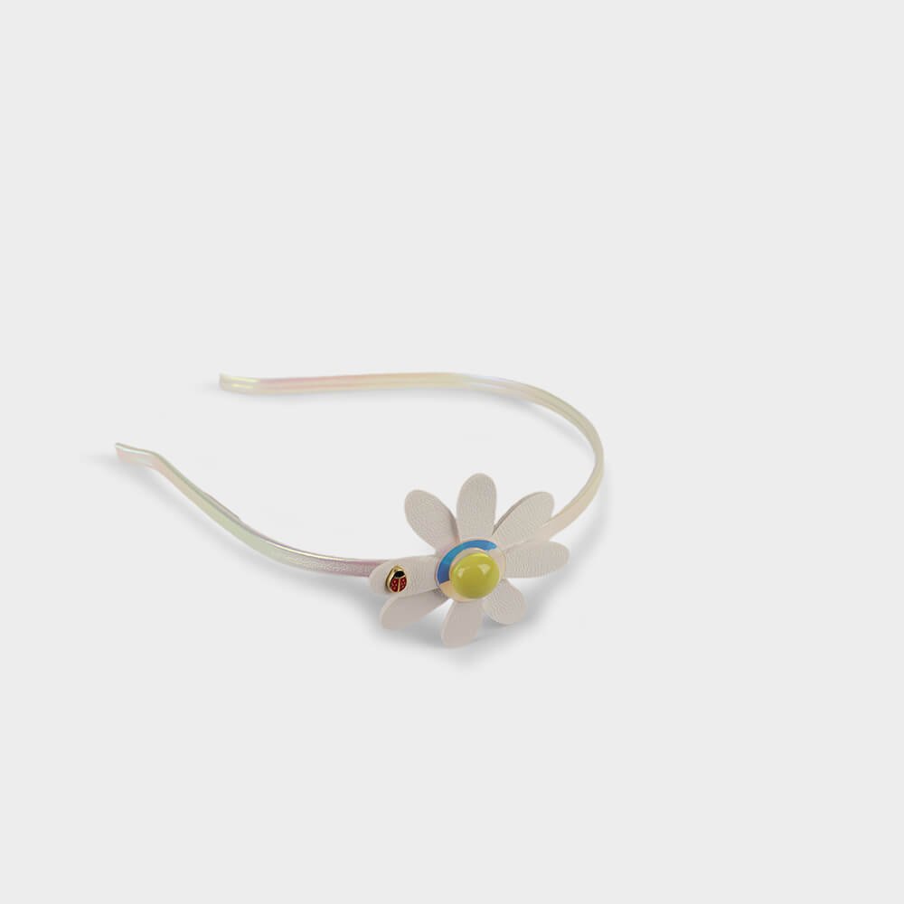 Tiara Infantil Bibi Branca de Flor Branco 5