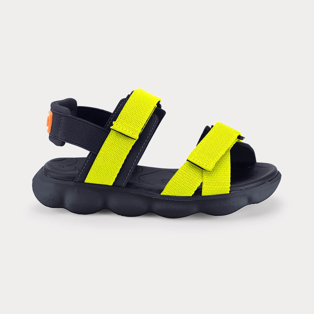 Sandália Infantil Bibi Sandals Sport Azul e Amarela Neon