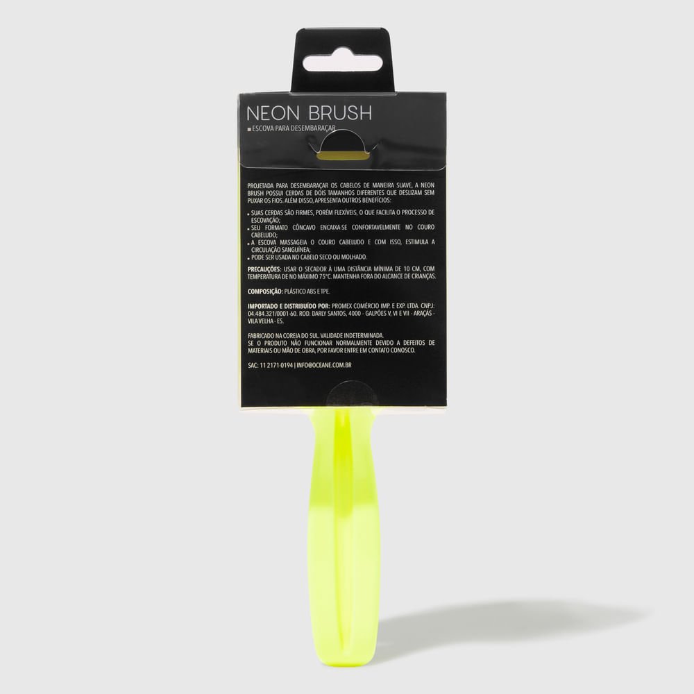 Escova de Cabelo Desembaraçadora Amarela - Neon Brush Amarelo 6