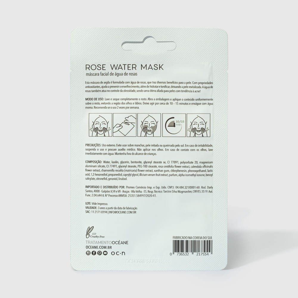 Máscara Facial com Água de Rosas - Rose Water Mask 8g 8g 2
