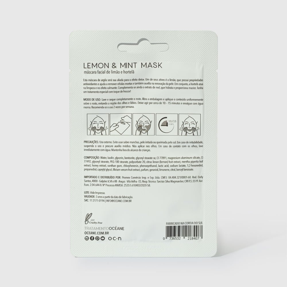 Máscara Facial de Limão e Hortelã - Lemon And Mint Mask 8g 8g 2