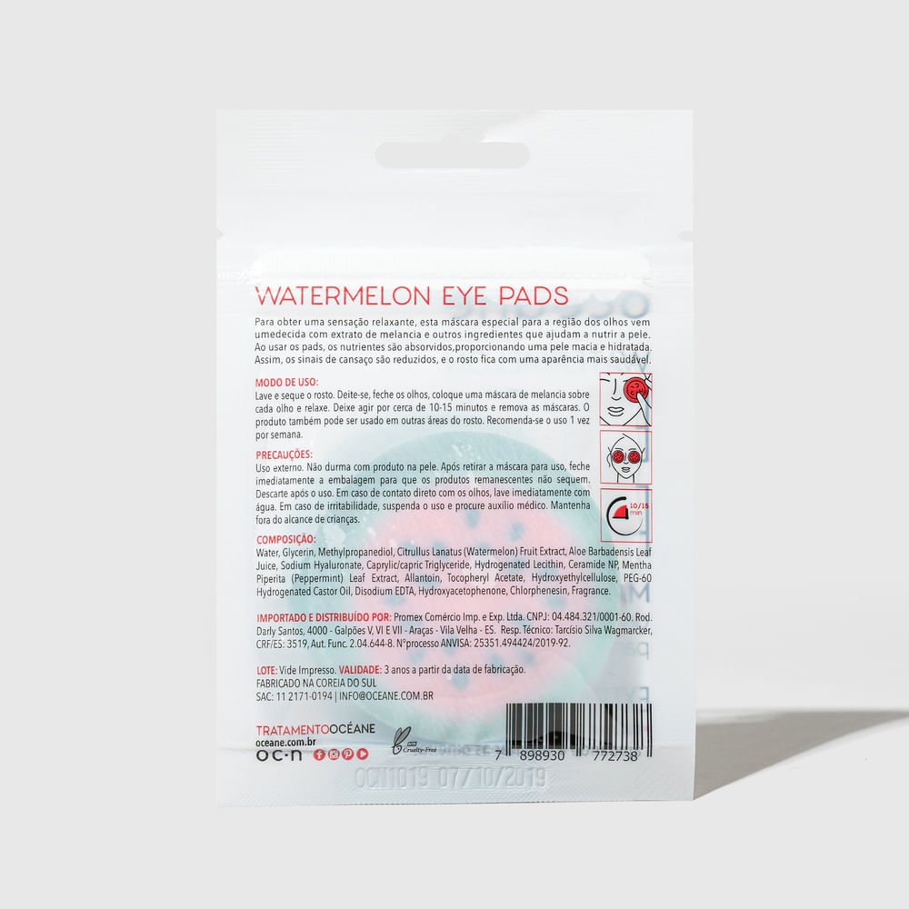 Máscara para Olhos de Melancia - Watermelon Eye Pads 10un ÚNICO 4