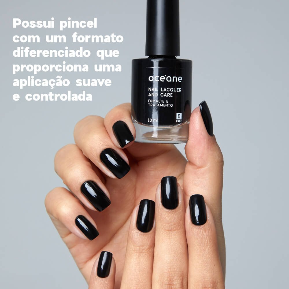 Esmalte Cremoso Preto Nail Lacquer And Care Yolo 10ml Preto