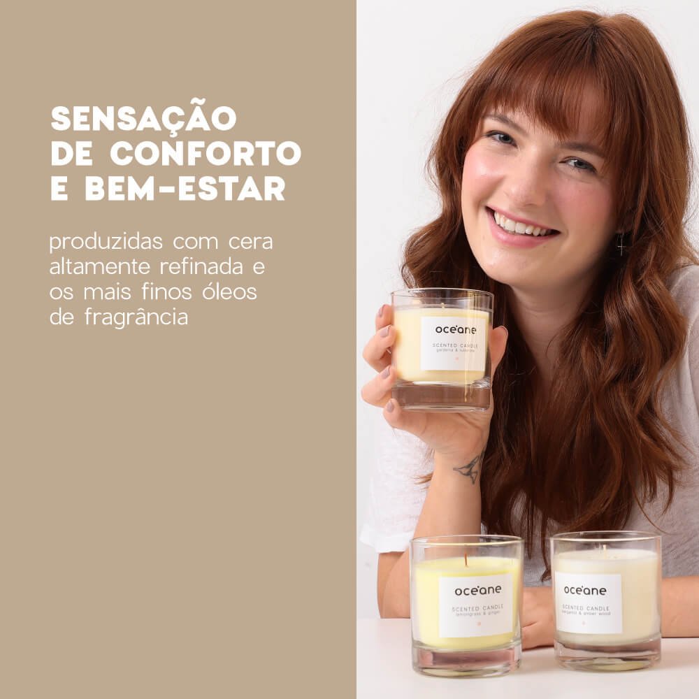 Vela Aromatizada de Bergamota e âmbar - Scented Candle 180g 180g 3