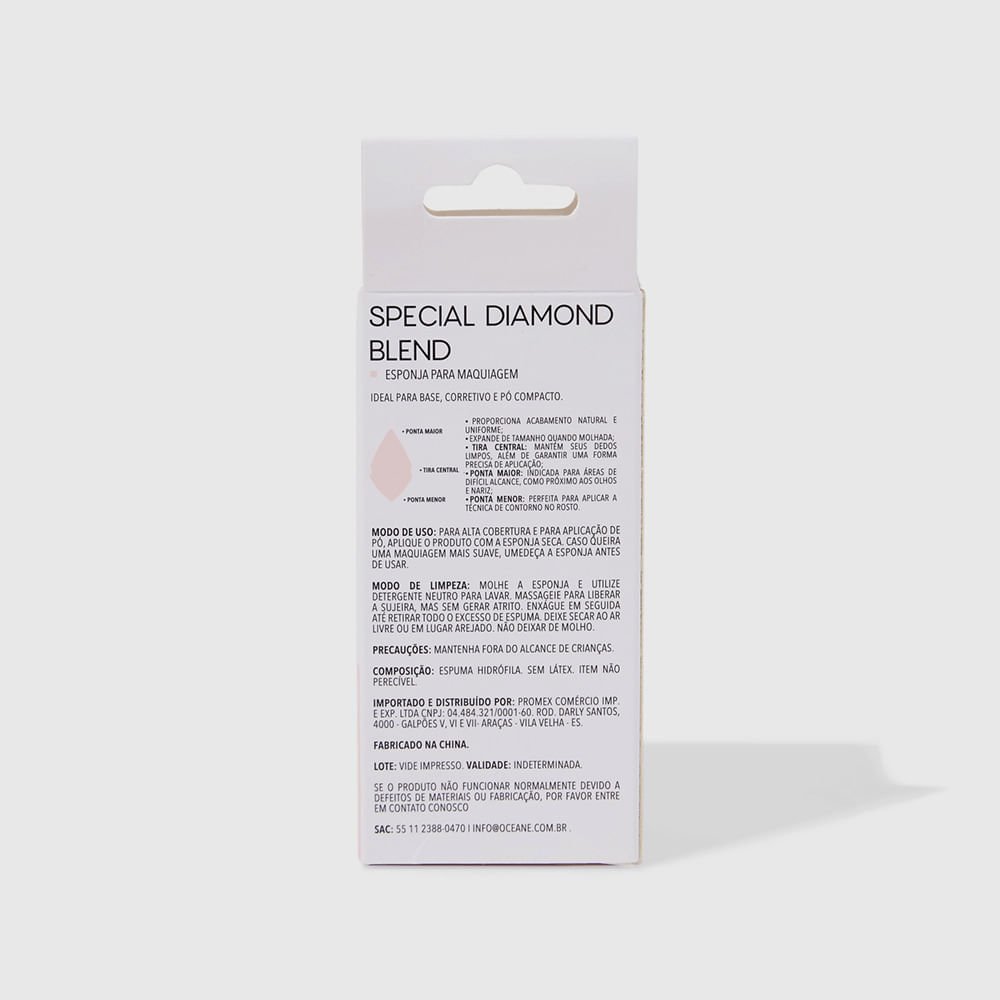 Esponja para Maquiagem Nude - Special Diamond Blend Rosa 8