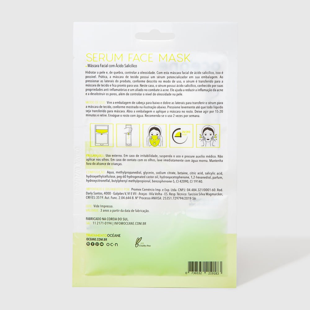 Máscara Facial com Ácido Salicílico - Serum Face Mask 20ml 20ml 6
