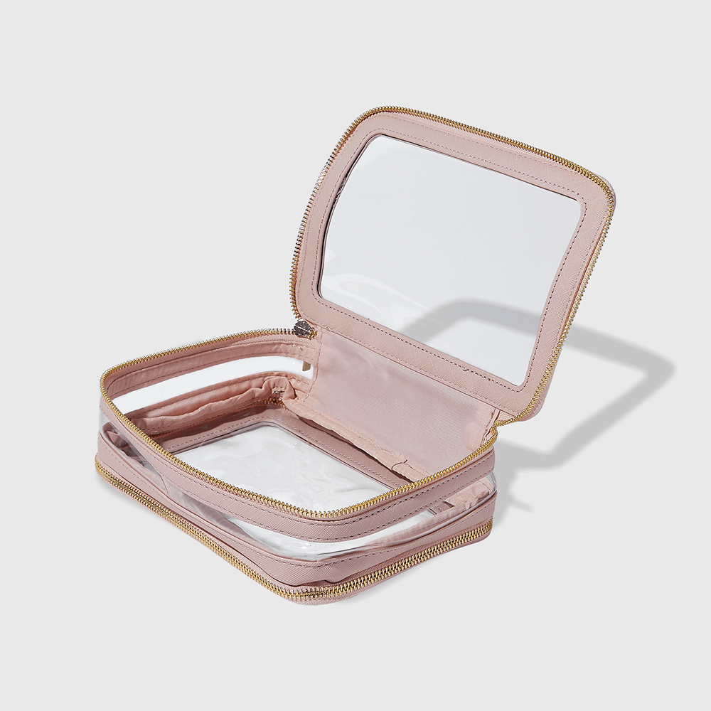 Nécessaire Nude com Transparência - Double Crystal Case Bege 4