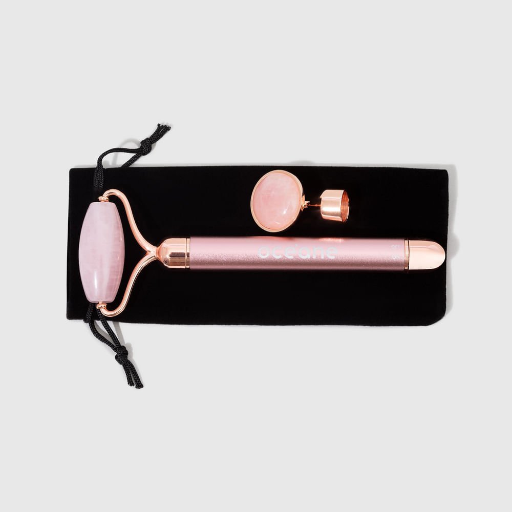 Massageador Elétrico de Quartzo - Vibrating Quartz Roller Rosa 4
