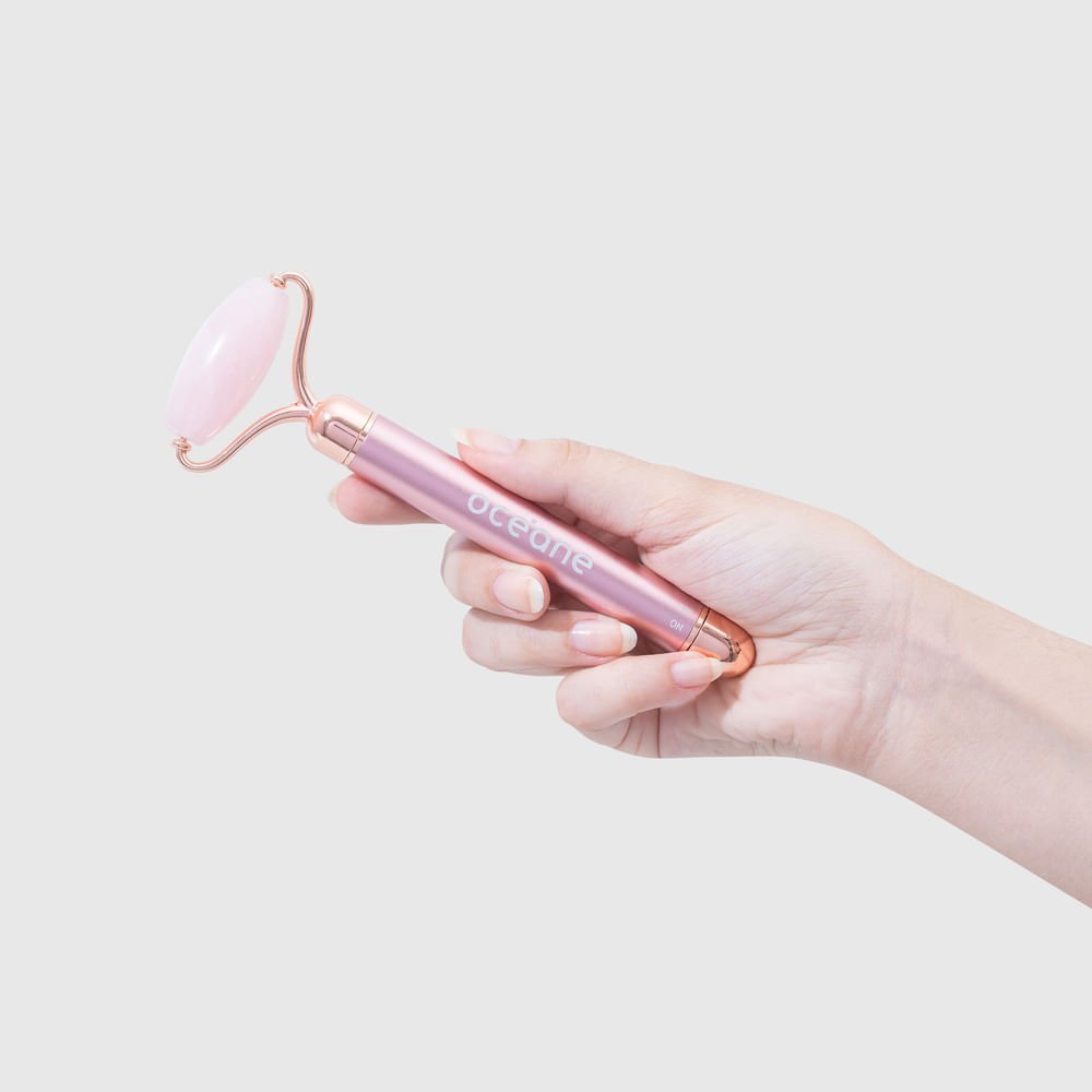 Massageador Elétrico de Quartzo - Vibrating Quartz Roller Rosa 5