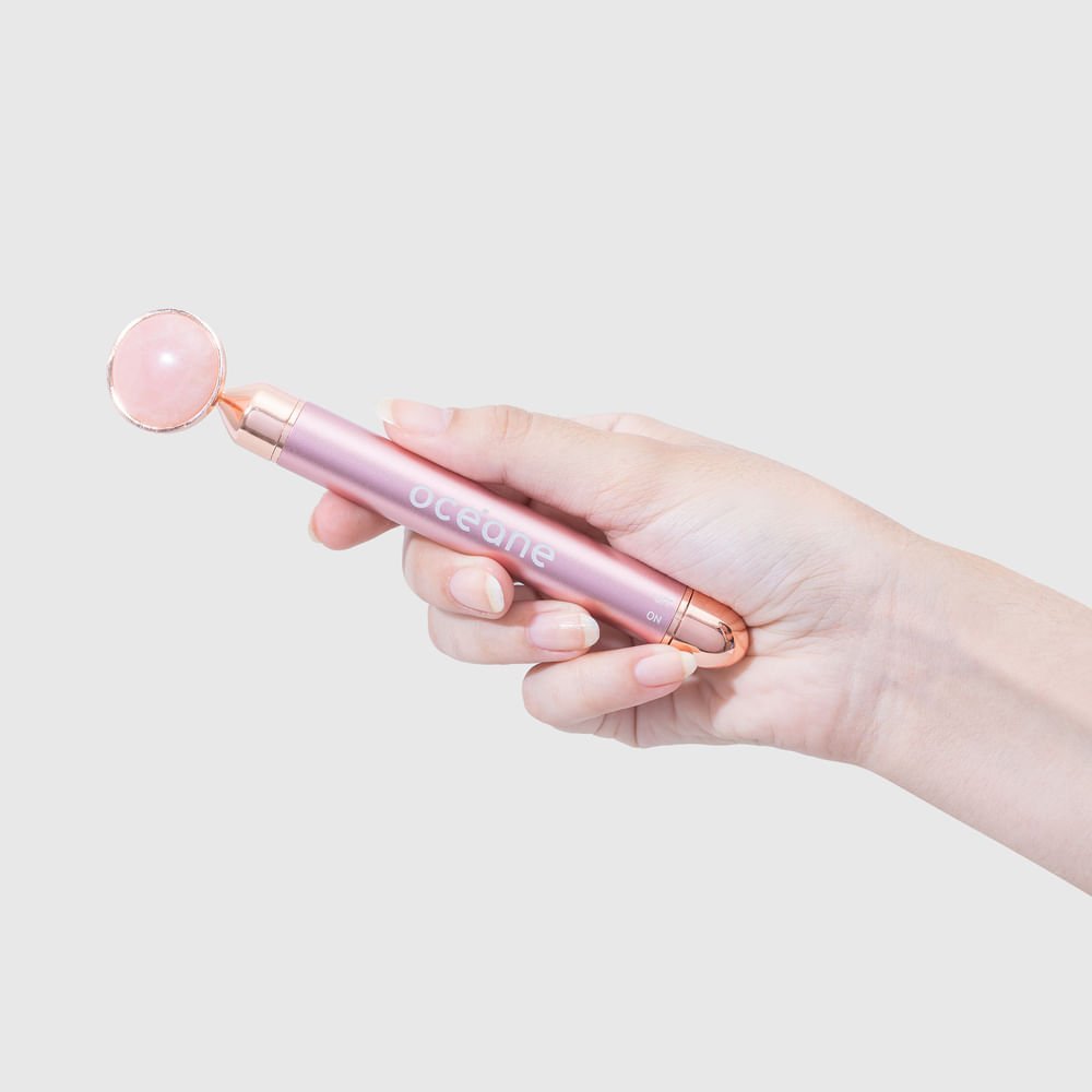 Massageador Elétrico de Quartzo - Vibrating Quartz Roller Rosa 6