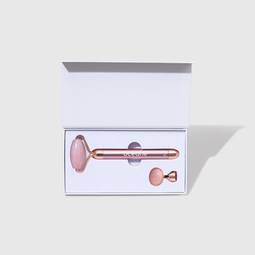 Massageador Elétrico de Quartzo - Vibrating Quartz Roller Rosa 8