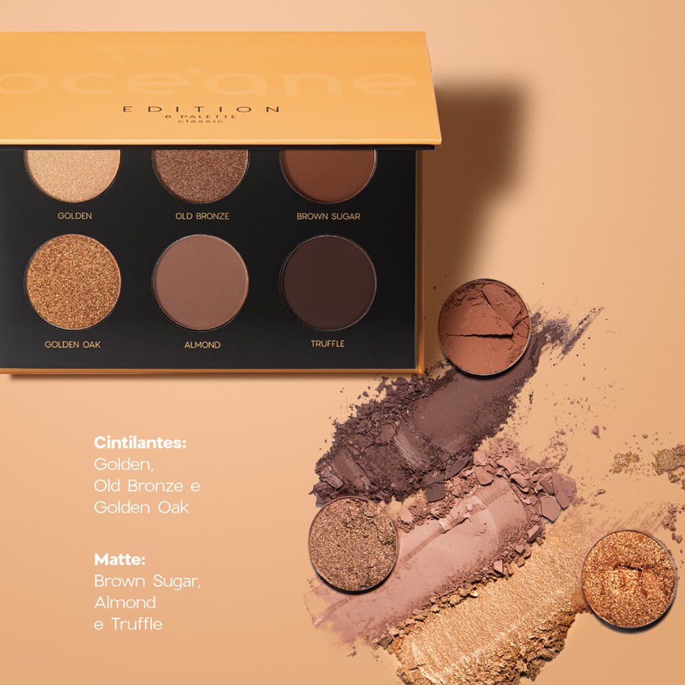 Kit Paleta de Sombras Classic + Máscara de Cílios Long Lash + Caneta Delineadora Océane Edition (3 Produtos) ÚNICO 3