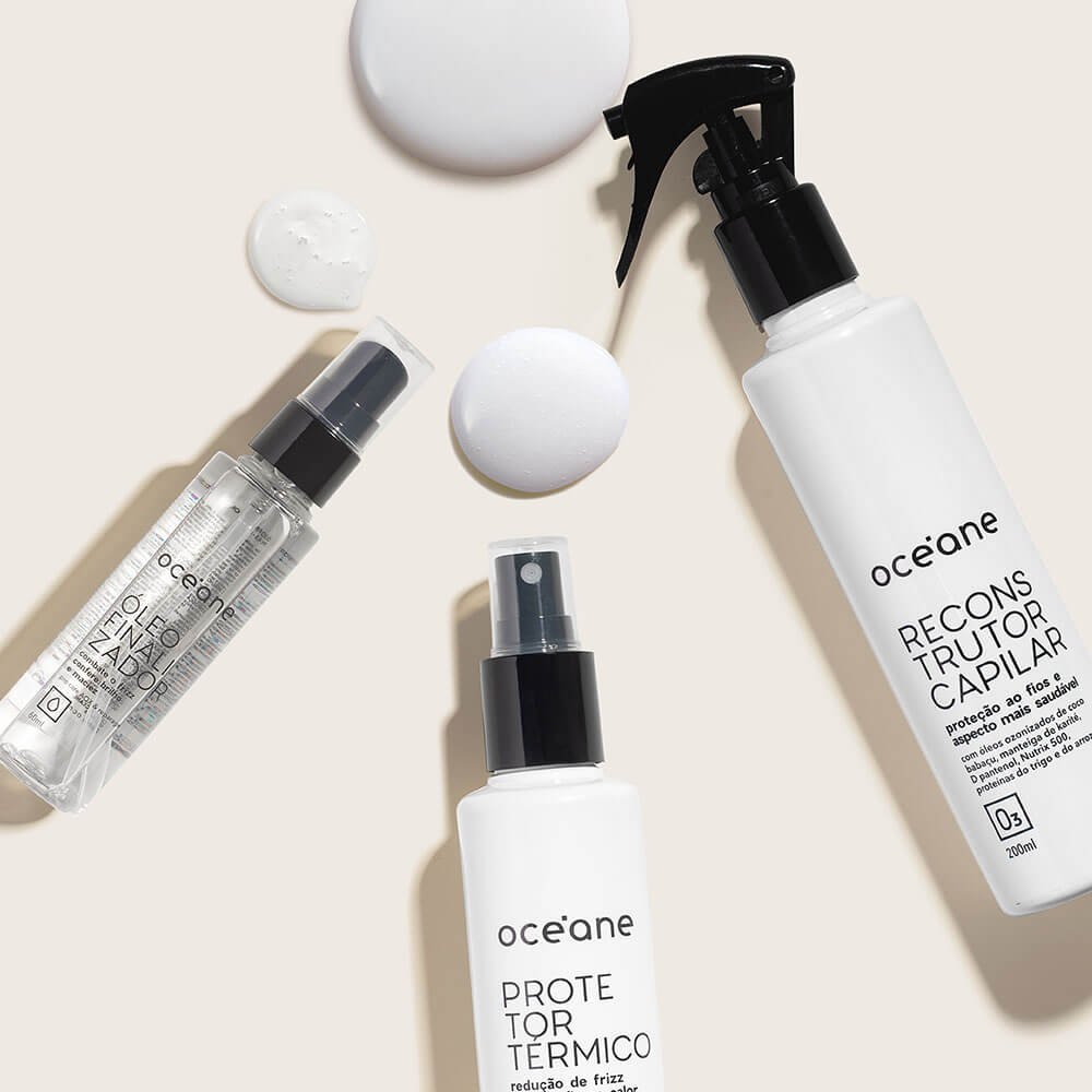 Kit Cabelo de Salão - Reconstrutor + Protetor Térmico + Óleo Finalizador + Perfume (4 Produtos) ÚNICO 6