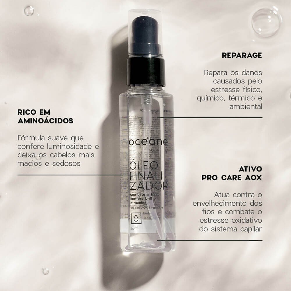Kit Reconstrutor Capilar + Óleo Finalizador + Escova de Cabelo (3 Produtos) ÚNICO 3