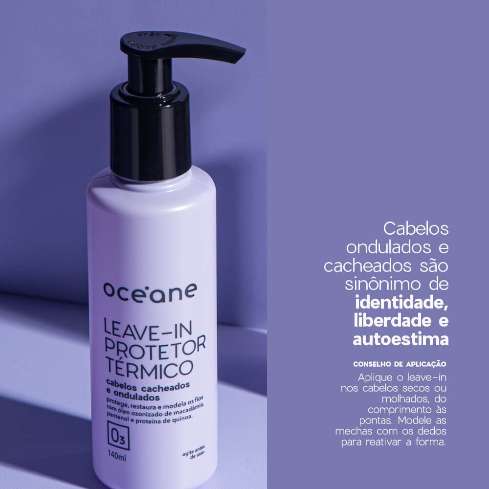Kit Leave In Protetor Térmico + Ativador de Cachos + Máscara de Tratamento (3 Produtos) ÚNICO 3