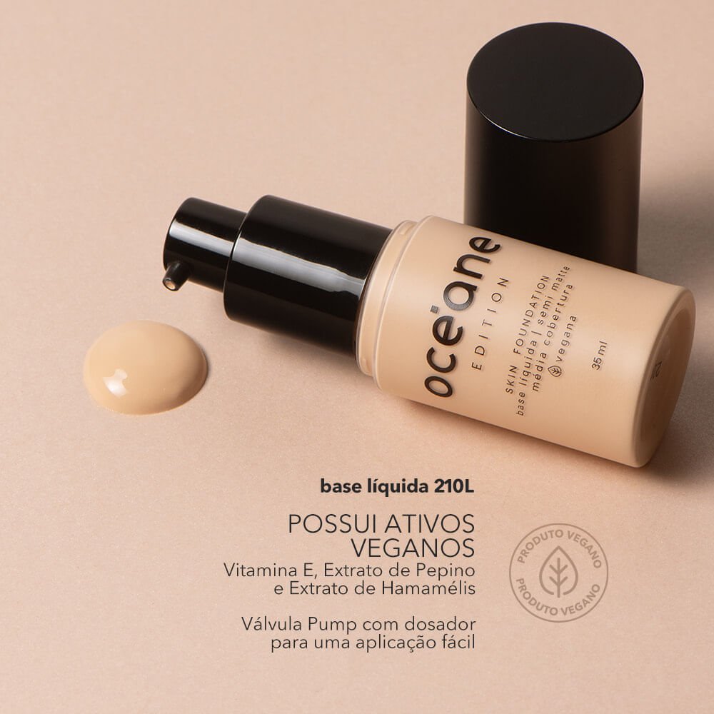 Base Líquida Clara Semi-Matte – Skin Foundation 210l Océane Edition 35ml 210l 6