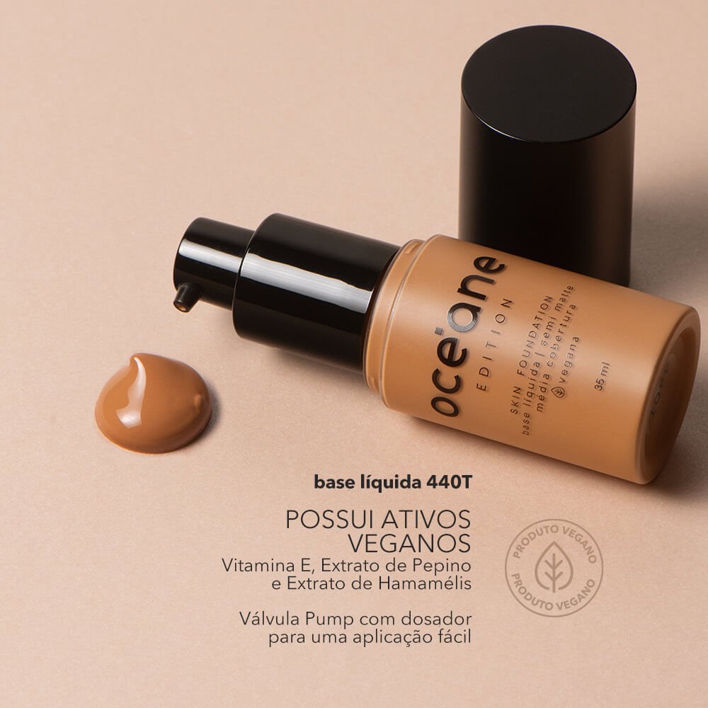 Base Líquida Escura Semi-Matte – Skin Foundation 440t Océane Edition 35ml 440t 3