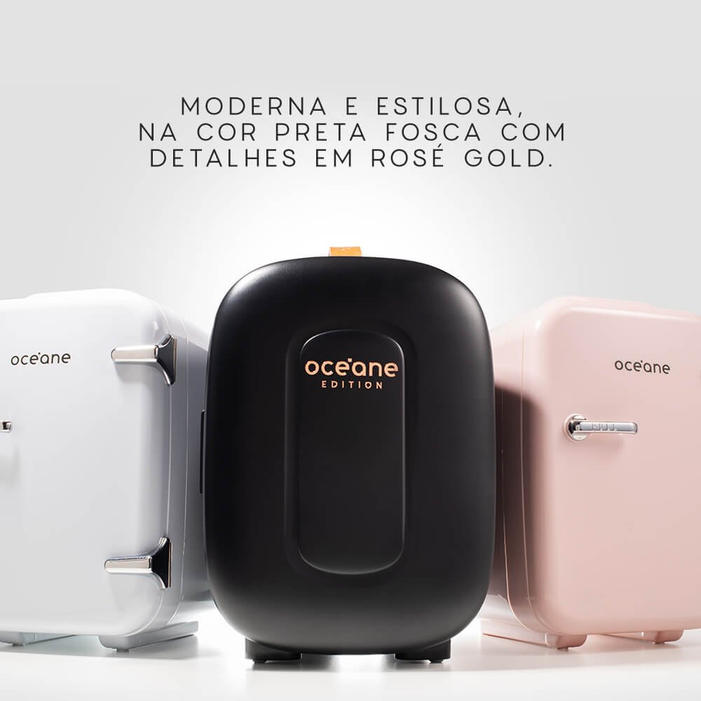 Mini Geladeira Preta - Skincare Fridge Océane Edition 4l Preto 3